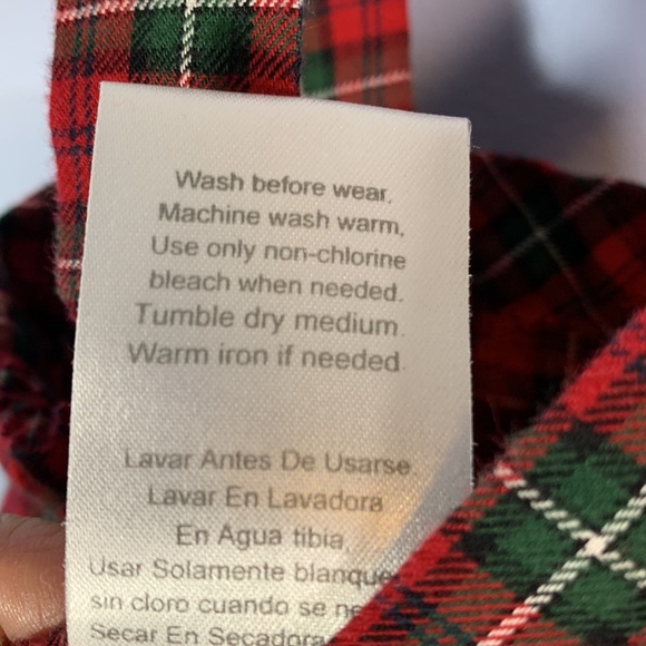 Carters vintage Christmas tartan plaid cotton dressy overalls red green 18 Mo - Picture 6 of 6